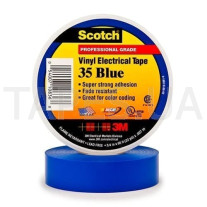 Изолента 3М Scotch™ 35 Blue высшего класса поливинилхлоридная ПВХ всепогодная (19мм x 20м x 0,18мм), синяя